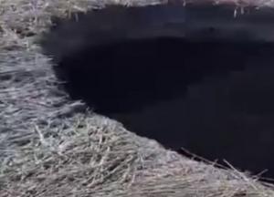 Під Ростовом частина поля провалилась в шахту, утворився глибокий "кратер" (відео)