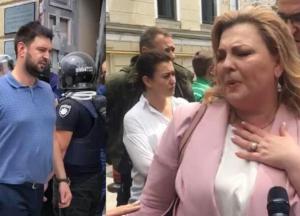 Ставленница Порошенко Владлена Дубинина устроила спектакль под Офисом президента