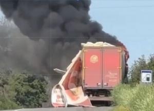 Уся дорога усипана ковбасою: росіяни знищили ще одну вантажівку "Салтівського м'ясокомбінату" (відео)