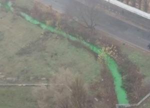 В Киеве река Дарница стала зеленой (фото) 