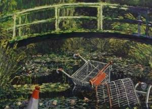 Картина уличного художника Бэнкси с тележками из супермаркета продана почти за $10 млн