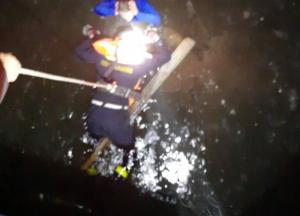 На Киевщине женщина провалилась под лед (видео)