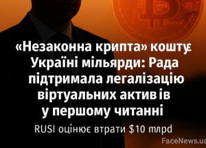 «Незаконна крипта» коштує Україні мільярди: Рада підтримала легалізацію віртуальних активів у першому читанні, RUSI оцінює втрати в $10 млрд