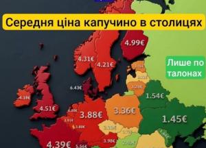 Скільки коштує ранок у Європі: оприлюднено карту середніх цін на капучино в столицях