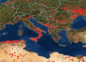 NASA опубликовало карту пожаров Земли