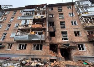 У Сумах шахед прилетів по багатоповерхівці: він наблизився до цілі беззвучно (відео)