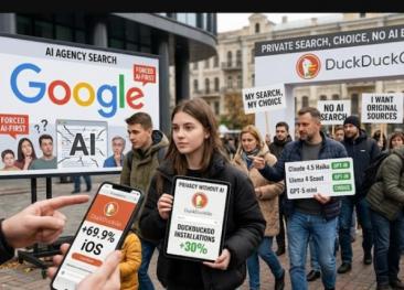 Користувачі тікають від ШІ: інсталяції DuckDuckGo зросли на 30% після радикального оновлення Google