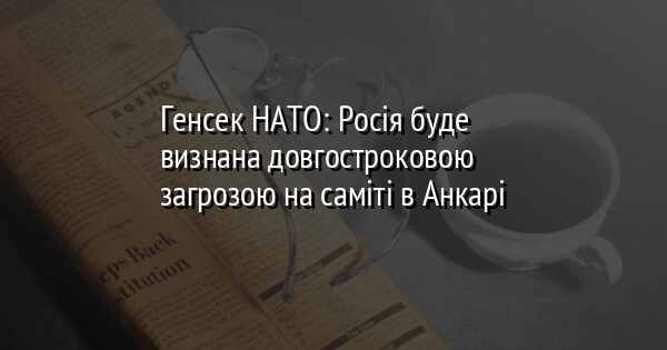 Генсек НАТО: Росія буде визнана довгостроковою загрозою на саміті в Анкарі