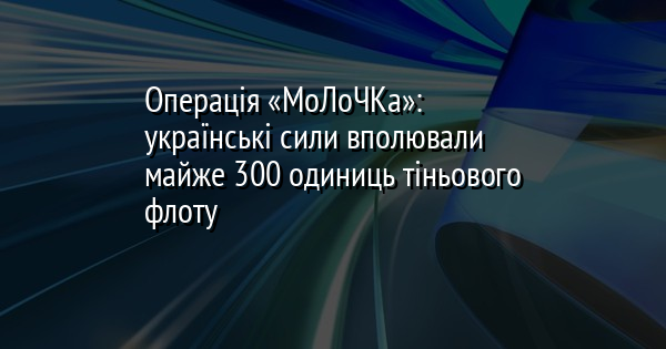 Операція «МоЛоЧКа»: українські сили вполювали майже 300 одиниць тіньового флоту