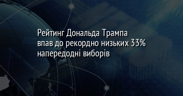 Рейтинг Дональда Трампа впав до рекордно низьких 33% напередодні виборів