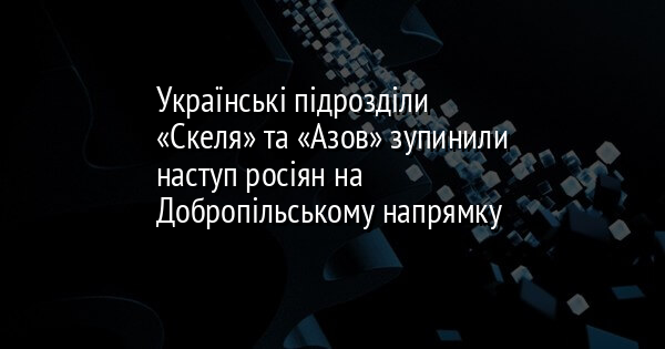 Українські підрозділи «Скеля» та «Азов» зупинили наступ росіян на Добропільському напрямку